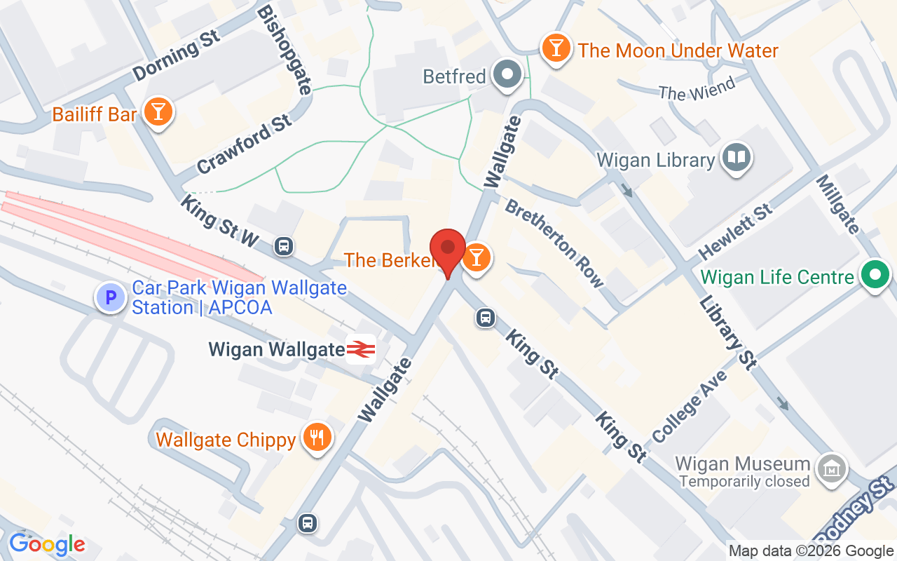 Map showing the location of LauraLeanne&co Wigan