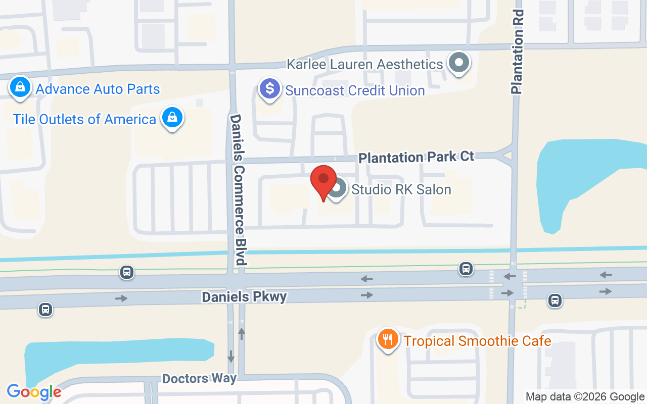 Map showing the location of Studio RK Salon