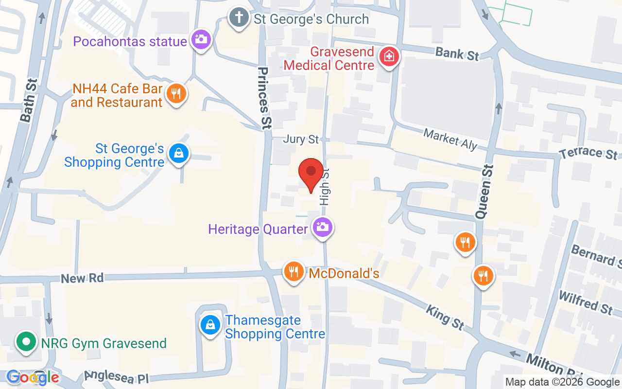 Map showing the location of Cult Salons, Gravesend