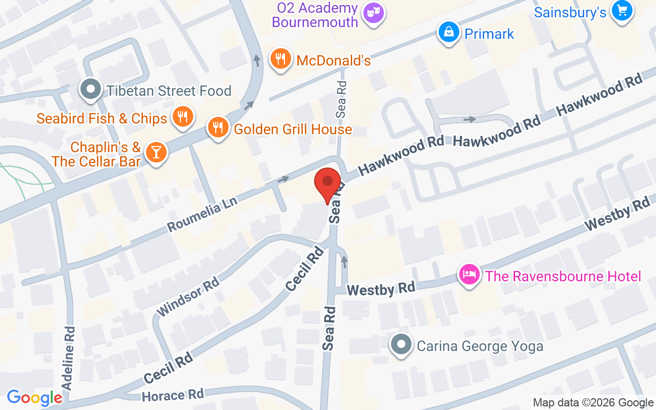 Map showing the location of J Boutique