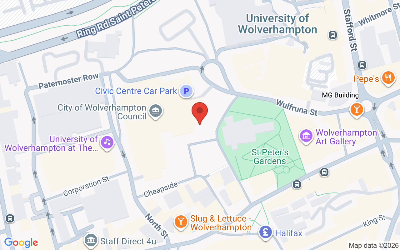 Map showing the location of WOW Hair – Penn Wolverhampton