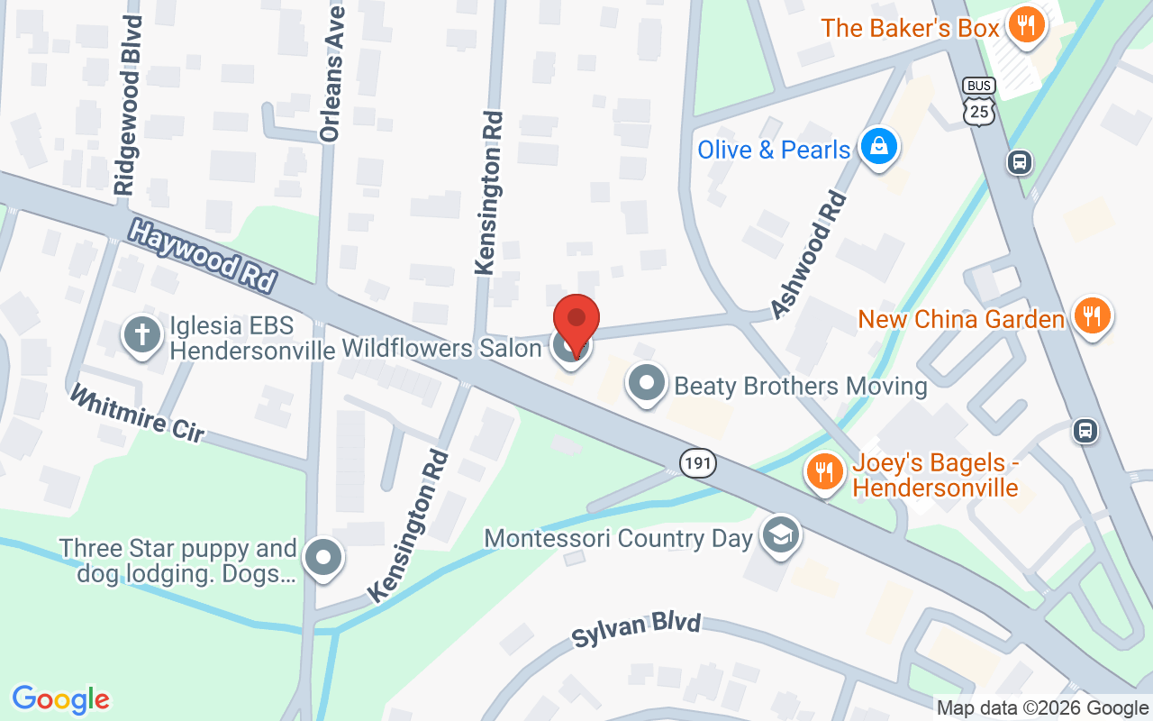 Map showing the location of Wildflowers Salon and Spa