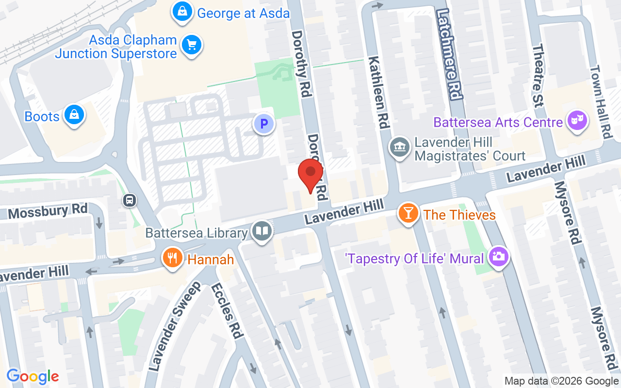 Map showing the location of Sole Beauty Clapham