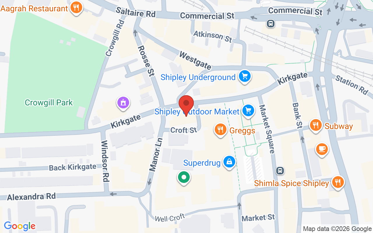 Map showing the location of Shipley Beauty Room