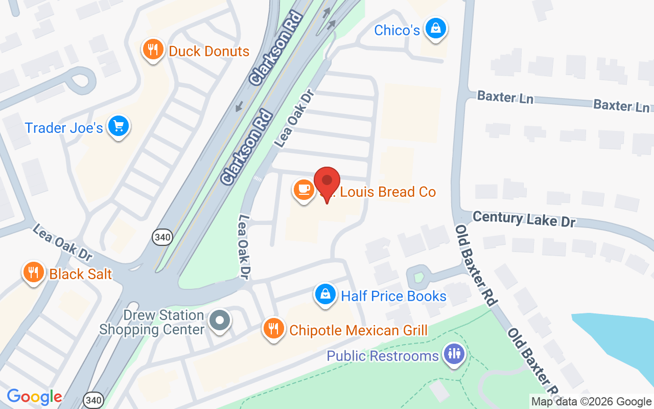 Map showing the location of Blo Blow Dry Bar – St. Louis, MO