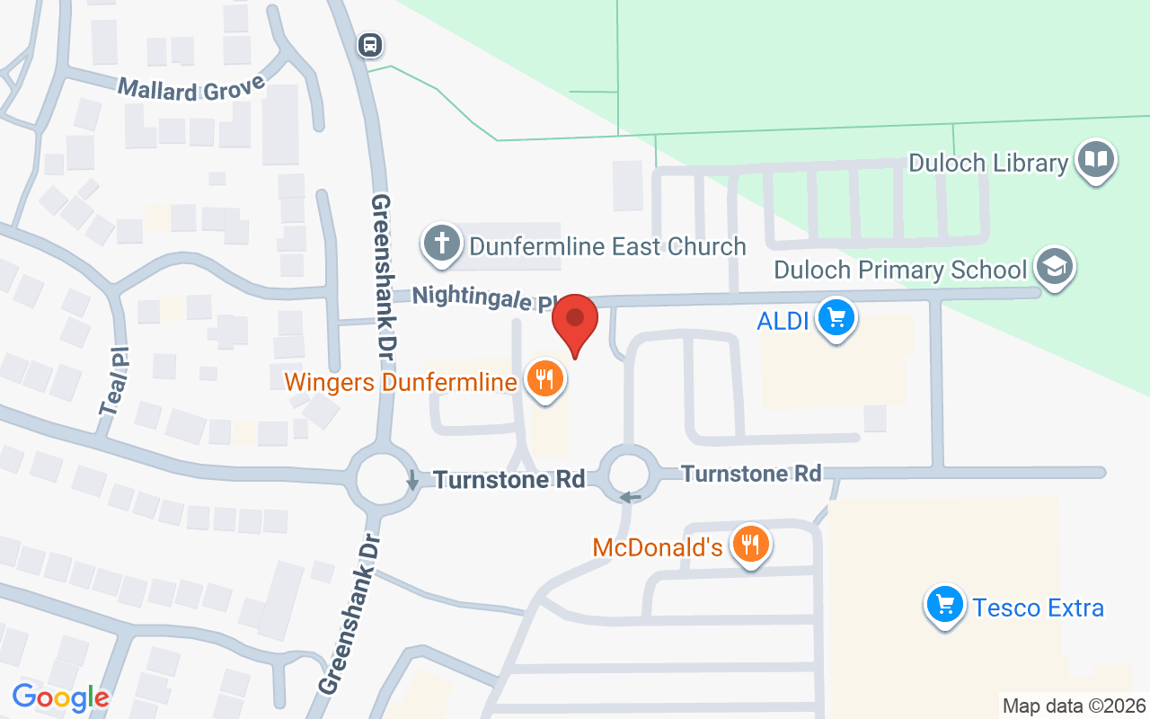Map showing the location of Innovate Hair Salon – Dunfermline