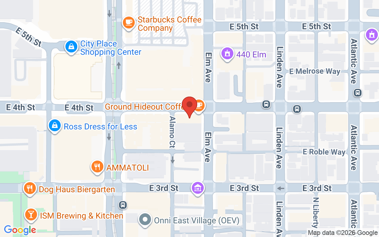 Map showing the location of Americano Barber Co.