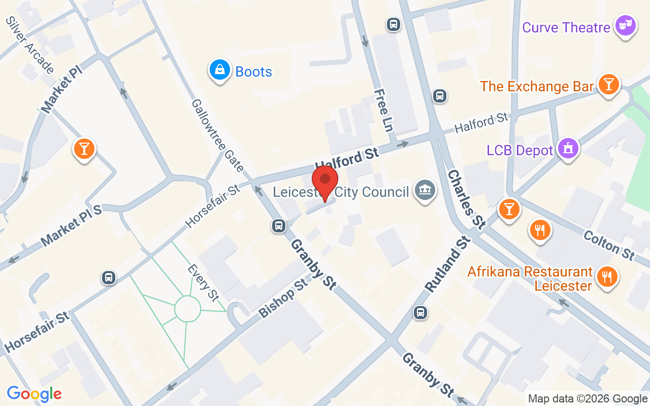 Map showing the location of Olive Tree Microblading