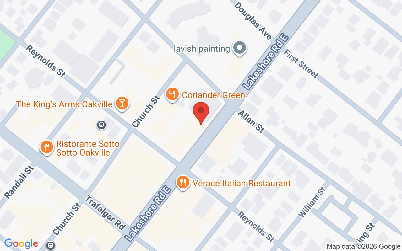 Map showing the location of Fortelli Salon Oakville
