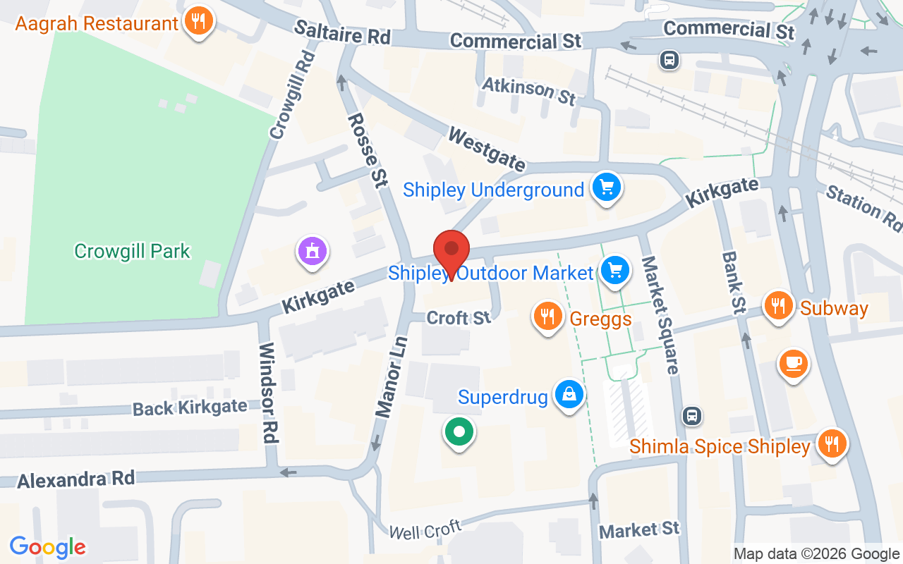 Map showing the location of BLUSH BEAUTY EMPORIUM SHIPLEY