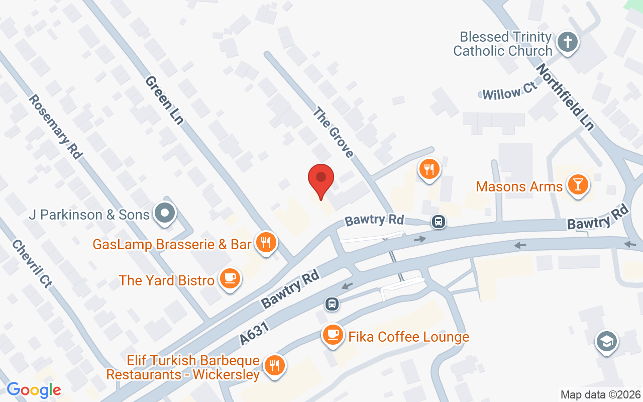 Map showing the location of Cutting Room