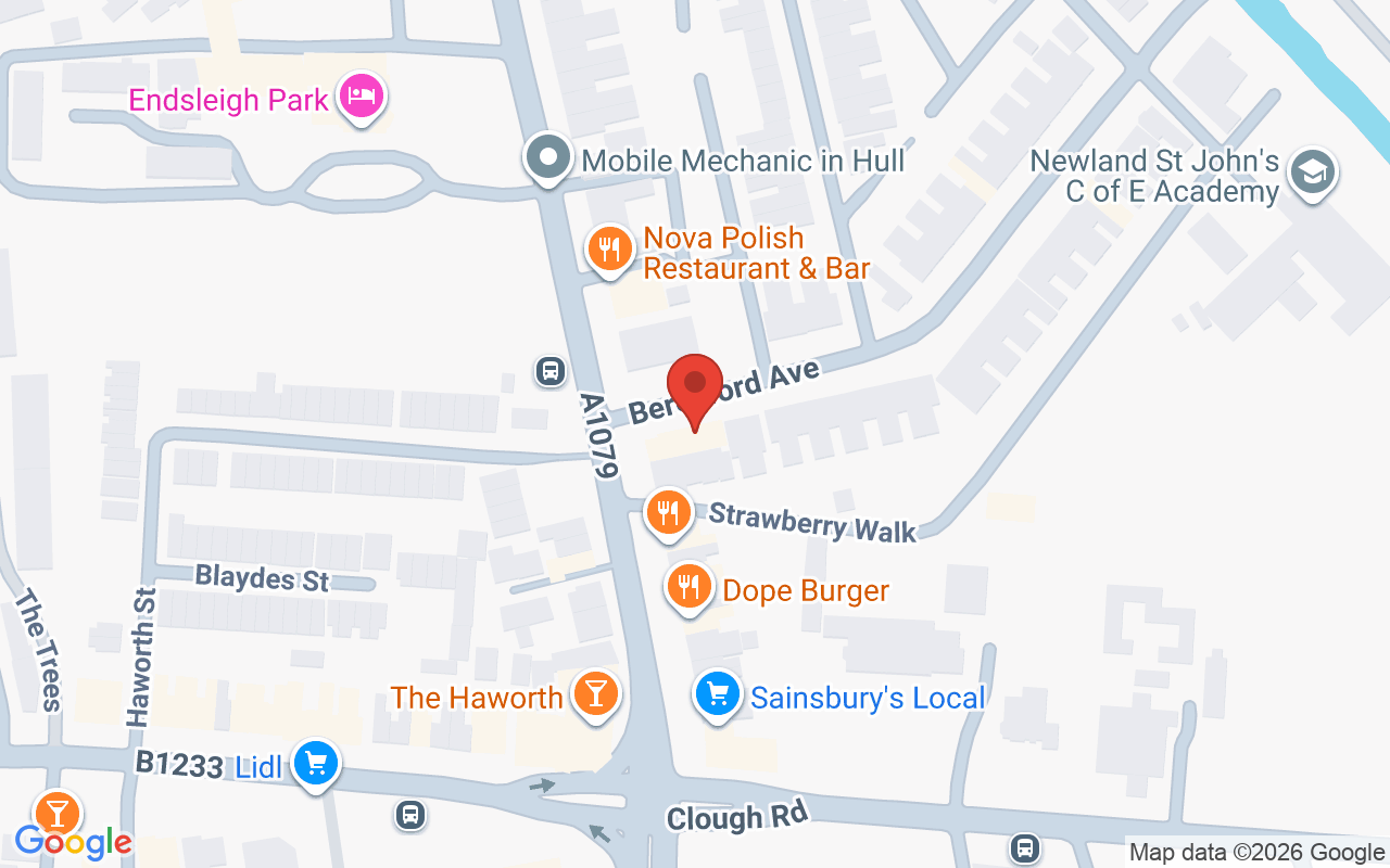 Map showing the location of M-A Hairdressing