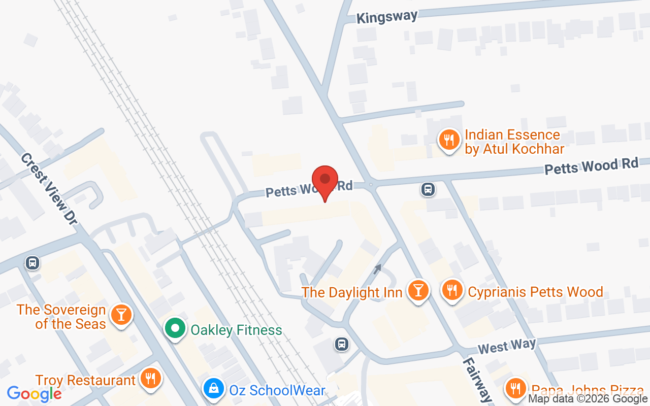 Map showing the location of Meraki Hair Studio