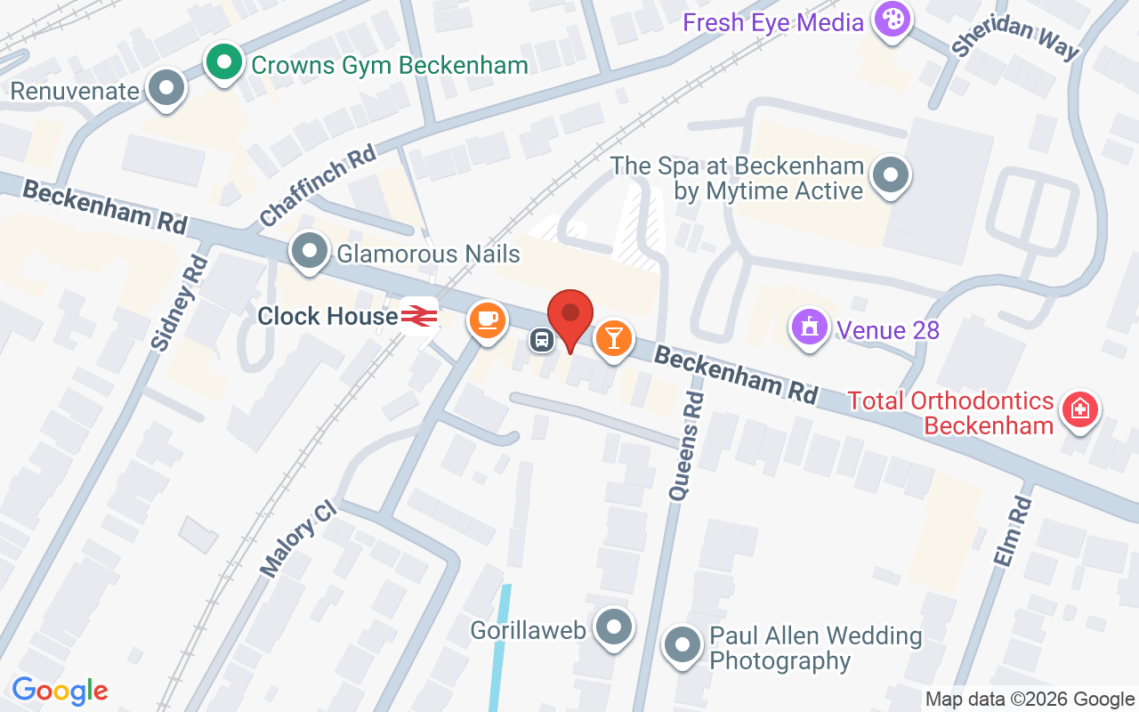 Map showing the location of Hairstyle Salons, Beckenham