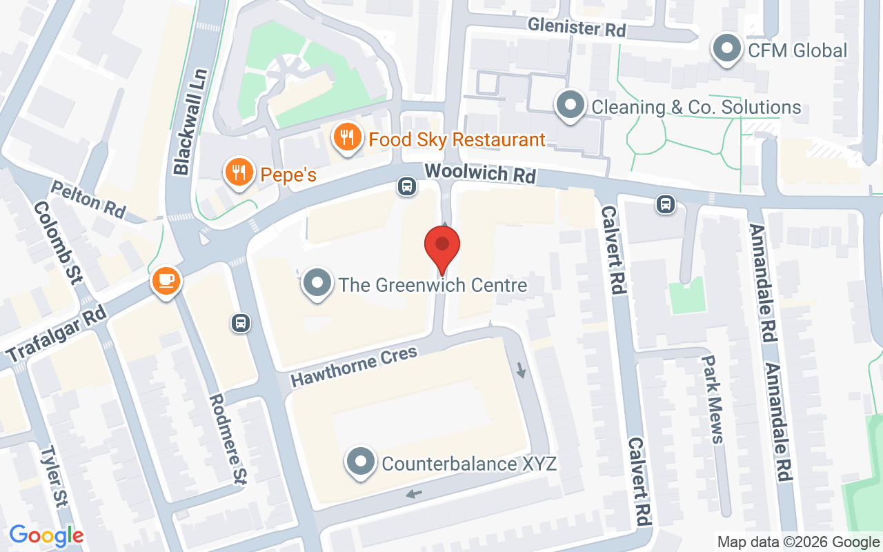 Map showing the location of Hairstyle Salons, Greenwich