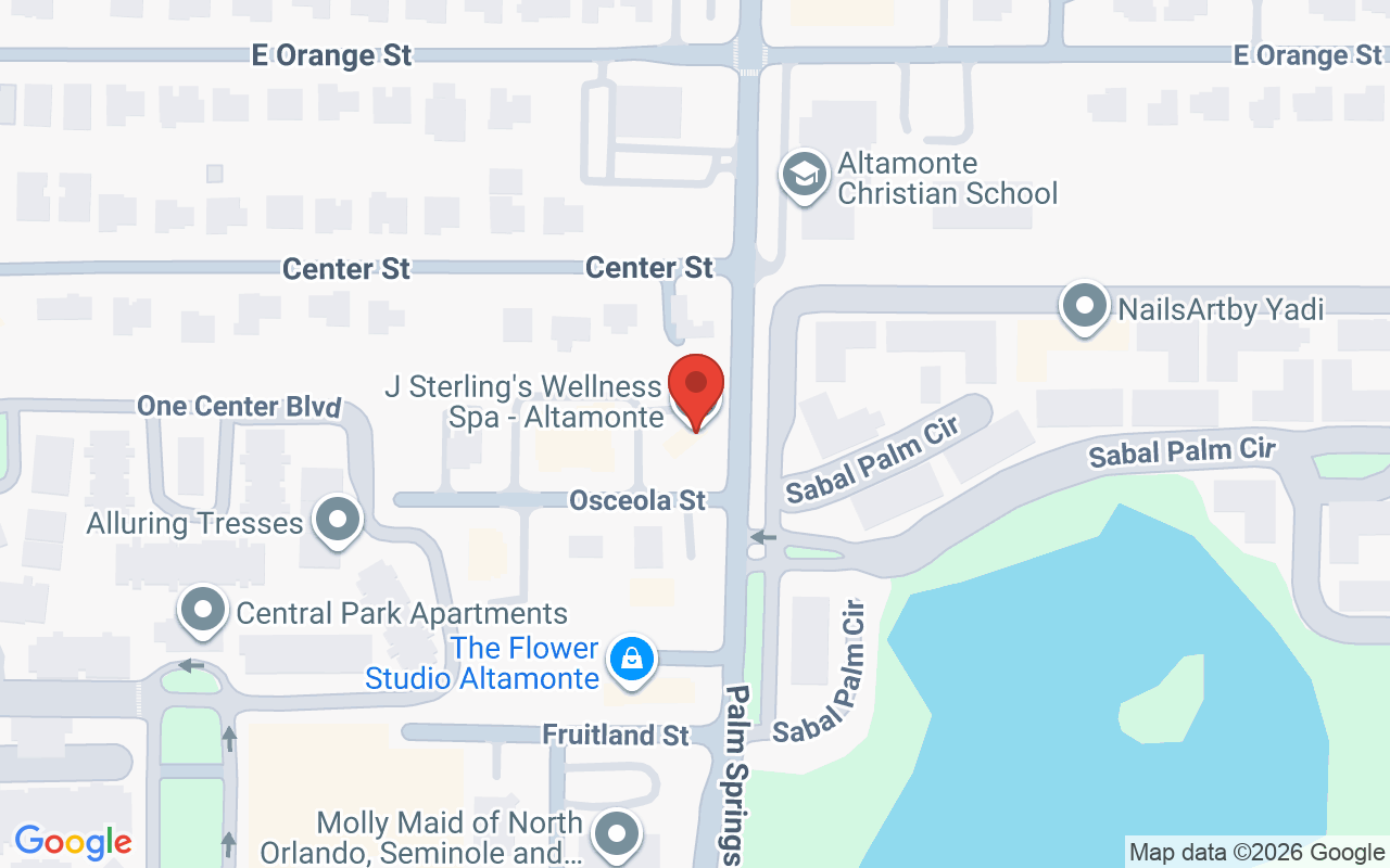 Map showing the location of J Sterling’s Massage and Facial Spa – Altamonte