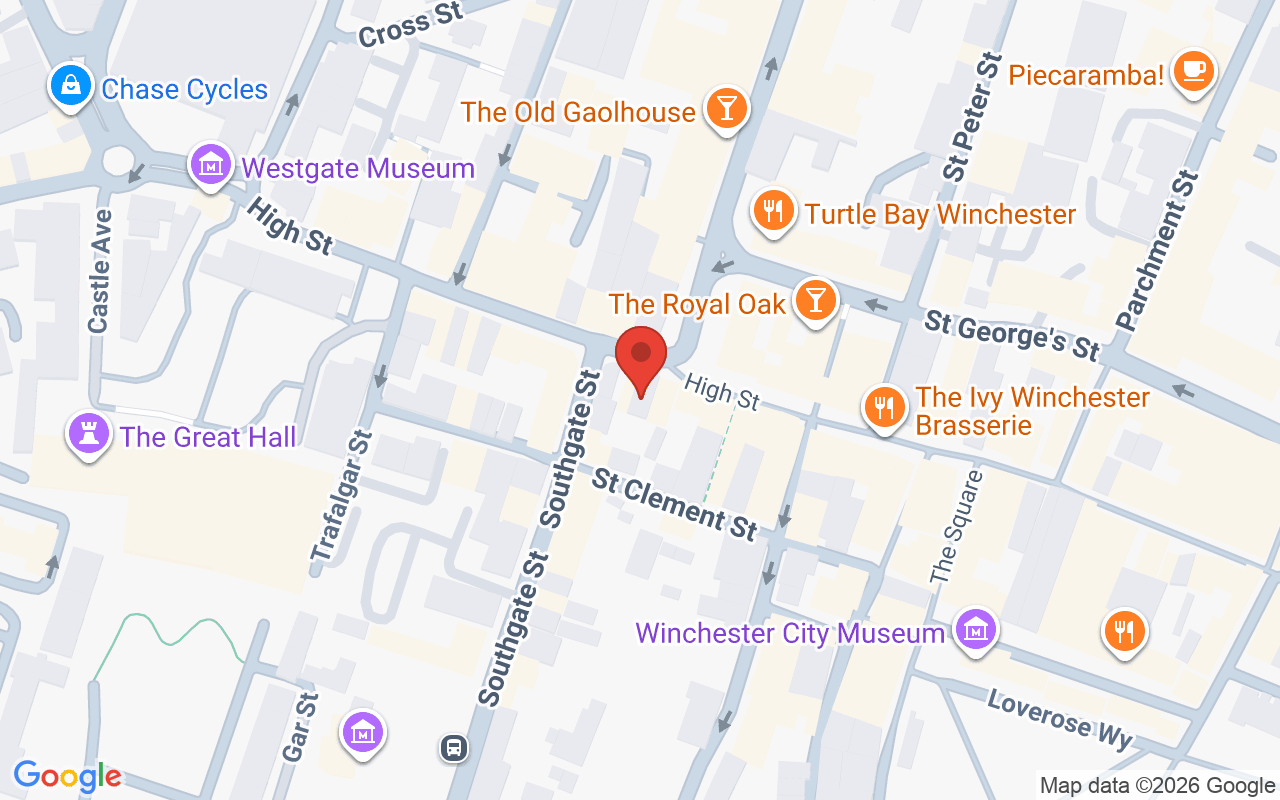 Map showing the location of Barnet & Tutti – Winchester