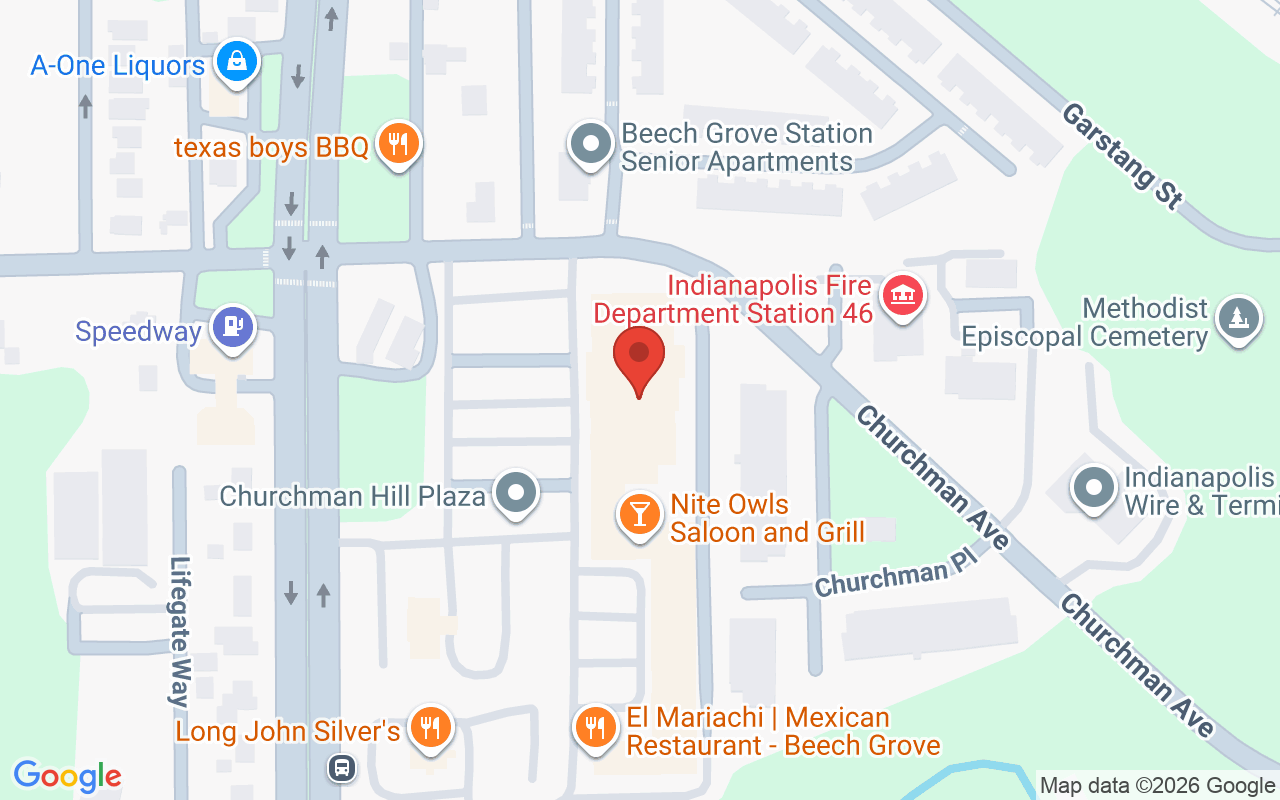 Map showing the location of Magic Comb’s Hair Salon