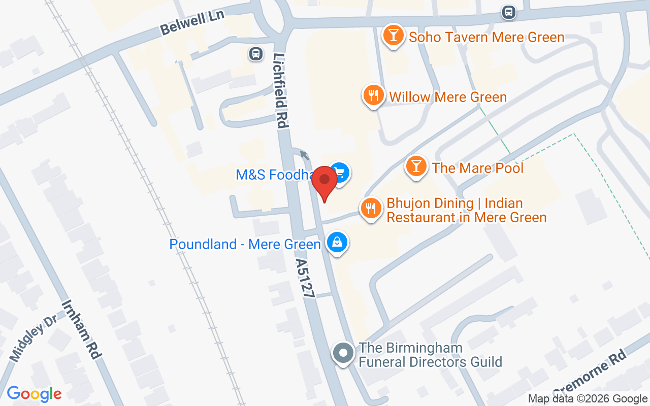 Map showing the location of Ian McLeod Hair & Beauty, Sutton Coldfield