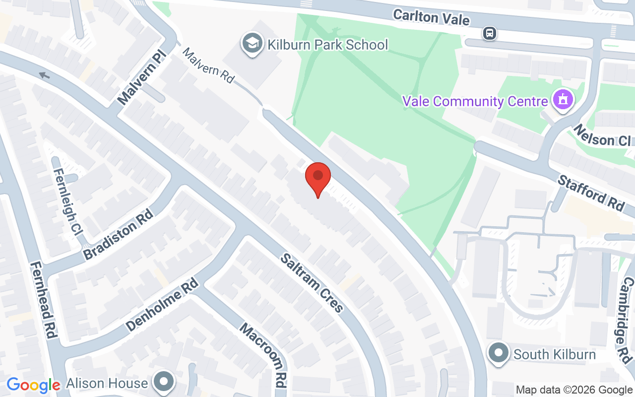 Map showing the location of Kilburn Beauty & Aesthetics