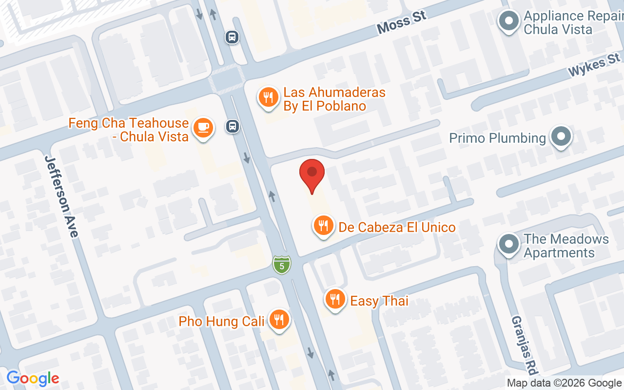 Map showing the location of MarieBraids 1037 Broadway Ste G, Chula Vista CA 91911