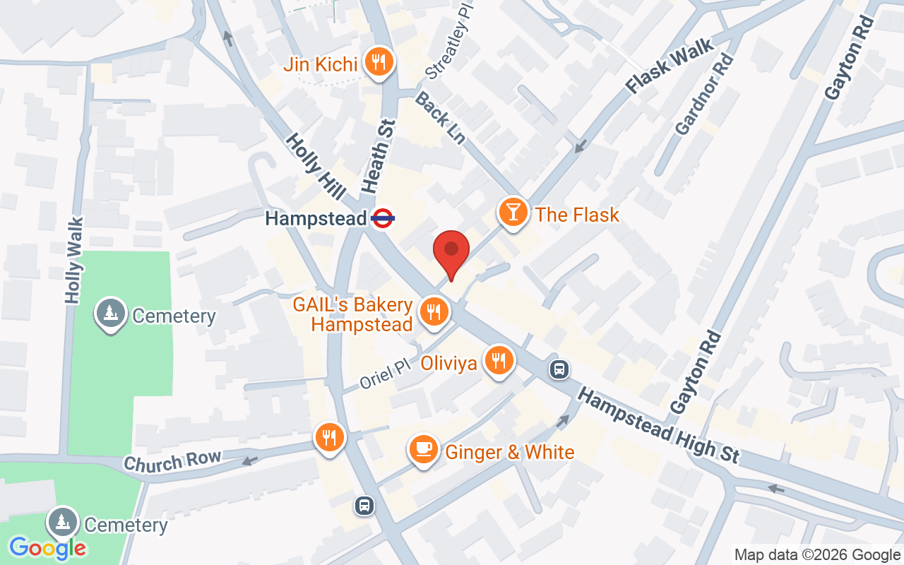 Map showing the location of Hair by Martin Hairdresser Hampstead