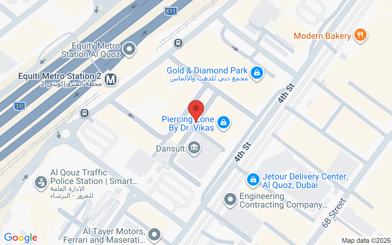 Map showing the location of Ahead for Him – Dubai