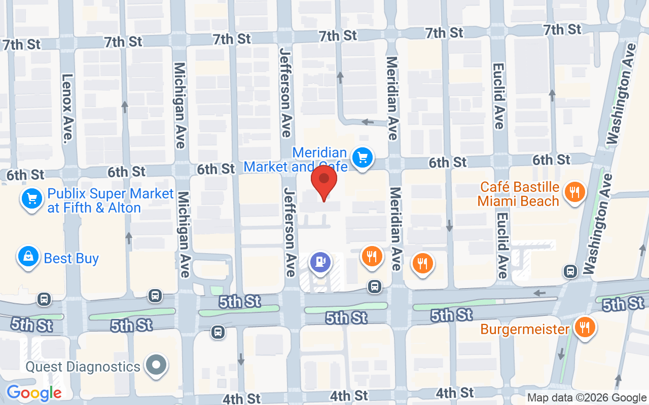 Map showing the location of Beach Hair Salon, Miami Beach, Florida, United States