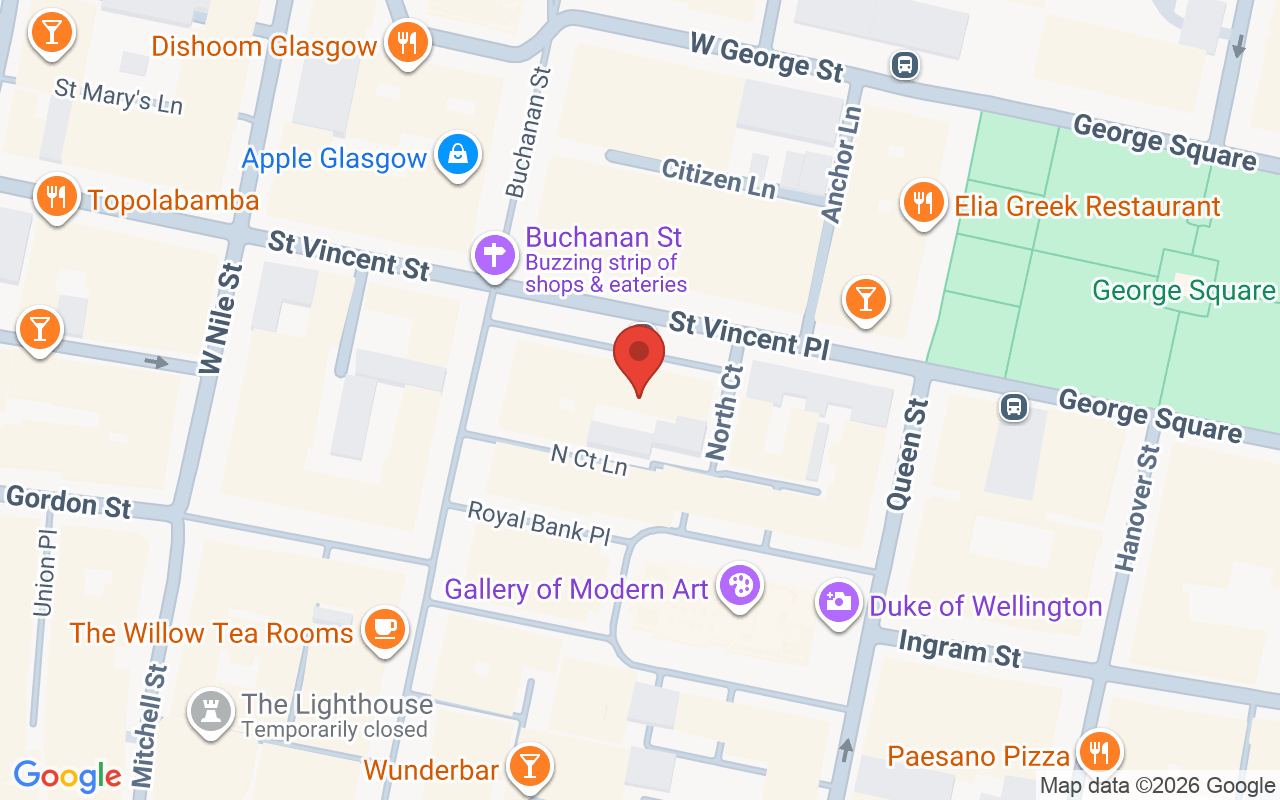 Map showing the location of Ever Clinic – Skin Clinic Glasgow