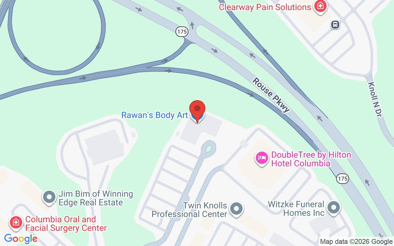 Map showing the location of American Face Center