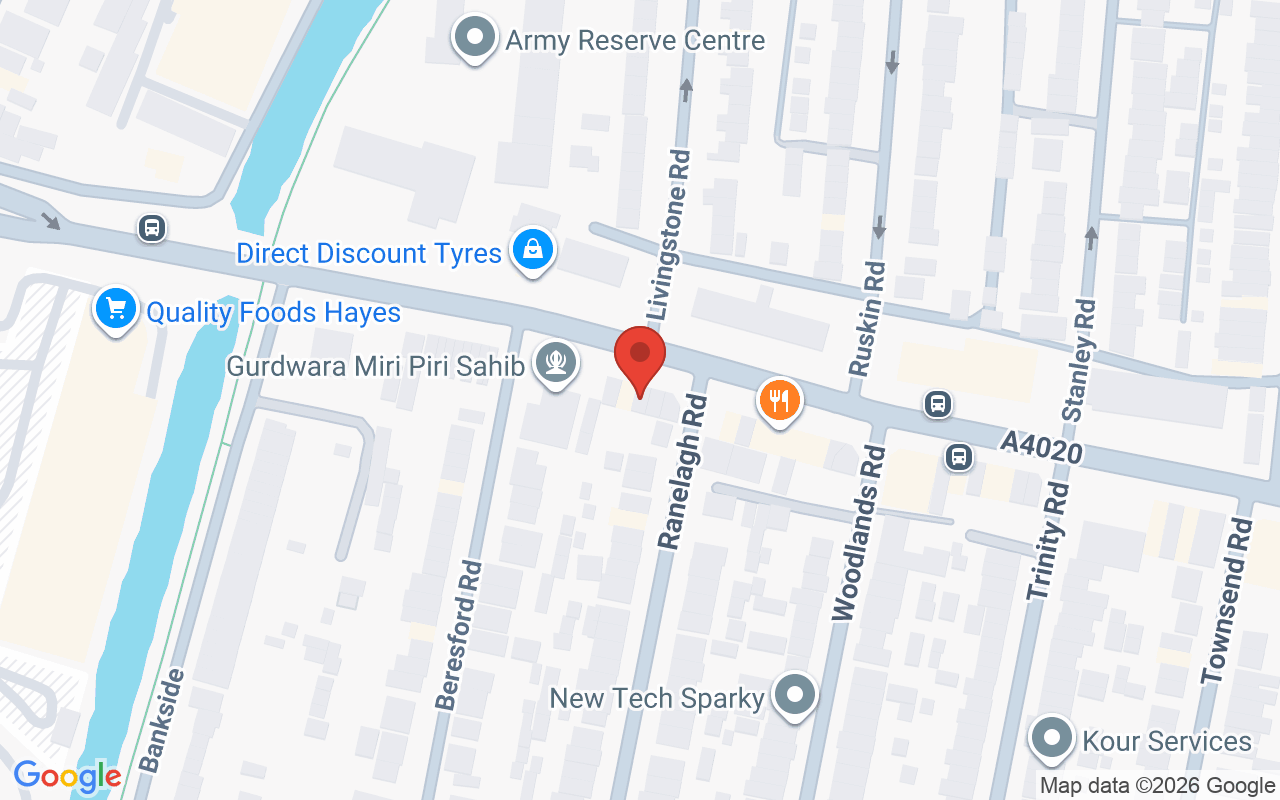 Map showing the location of CoLaz Advanced Aesthetics Clinic – Southall