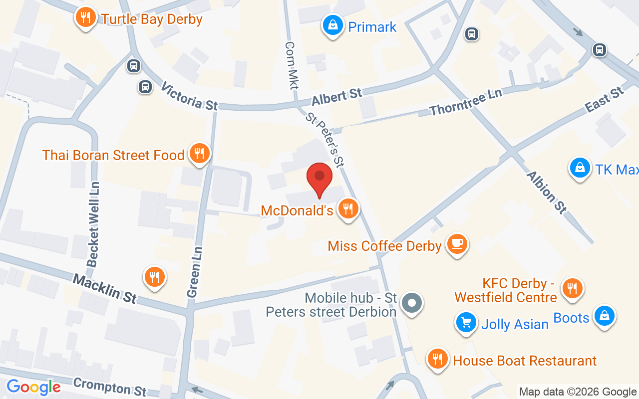Map showing the location of CoLaz Advanced Aesthetics Clinic – Derby