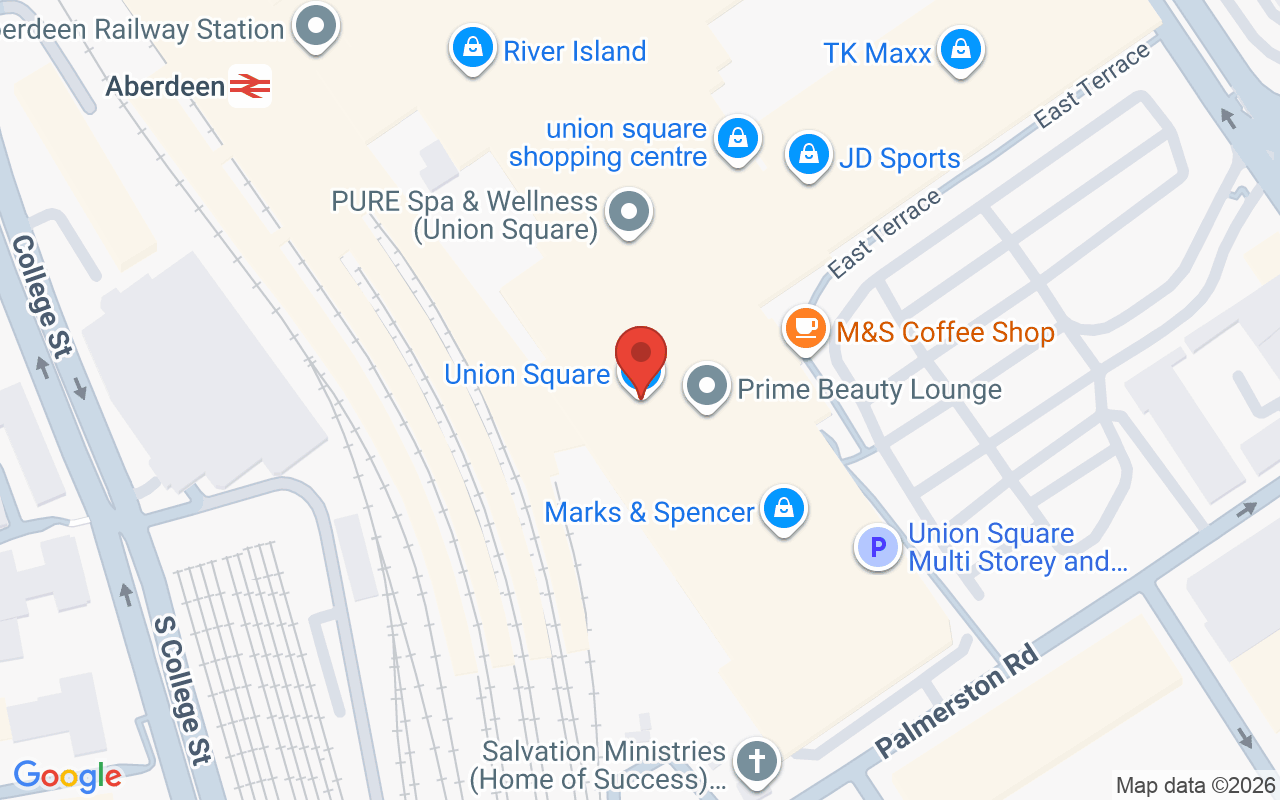 Map showing the location of Saks Aberdeen