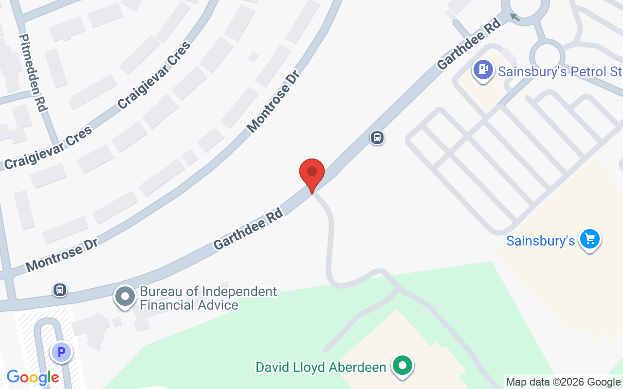 Map showing the location of Saks Aberdeen