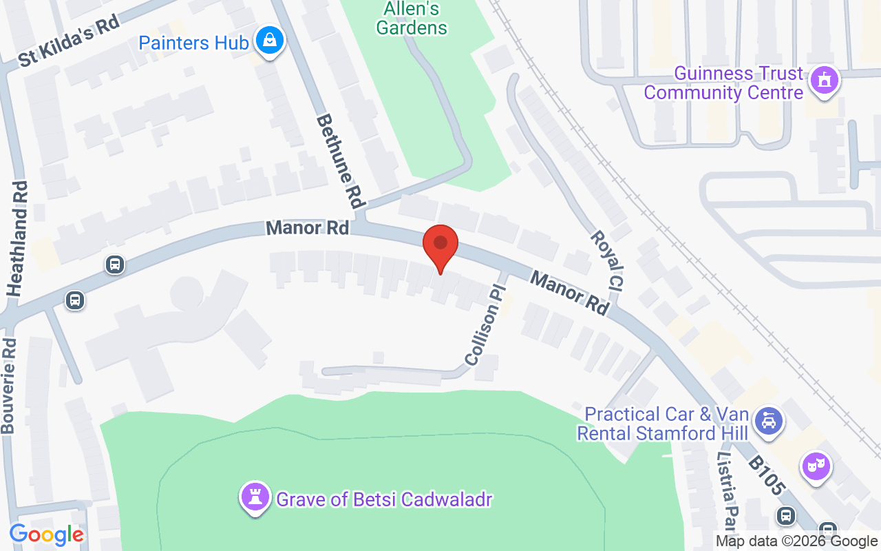 Map showing the location of Nessa Udy Hair