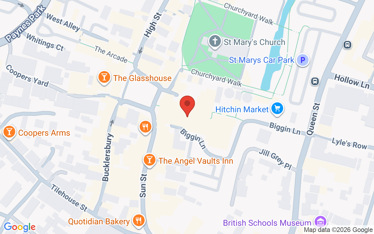 Map showing the location of Style Me Hairdressing, Hitchin