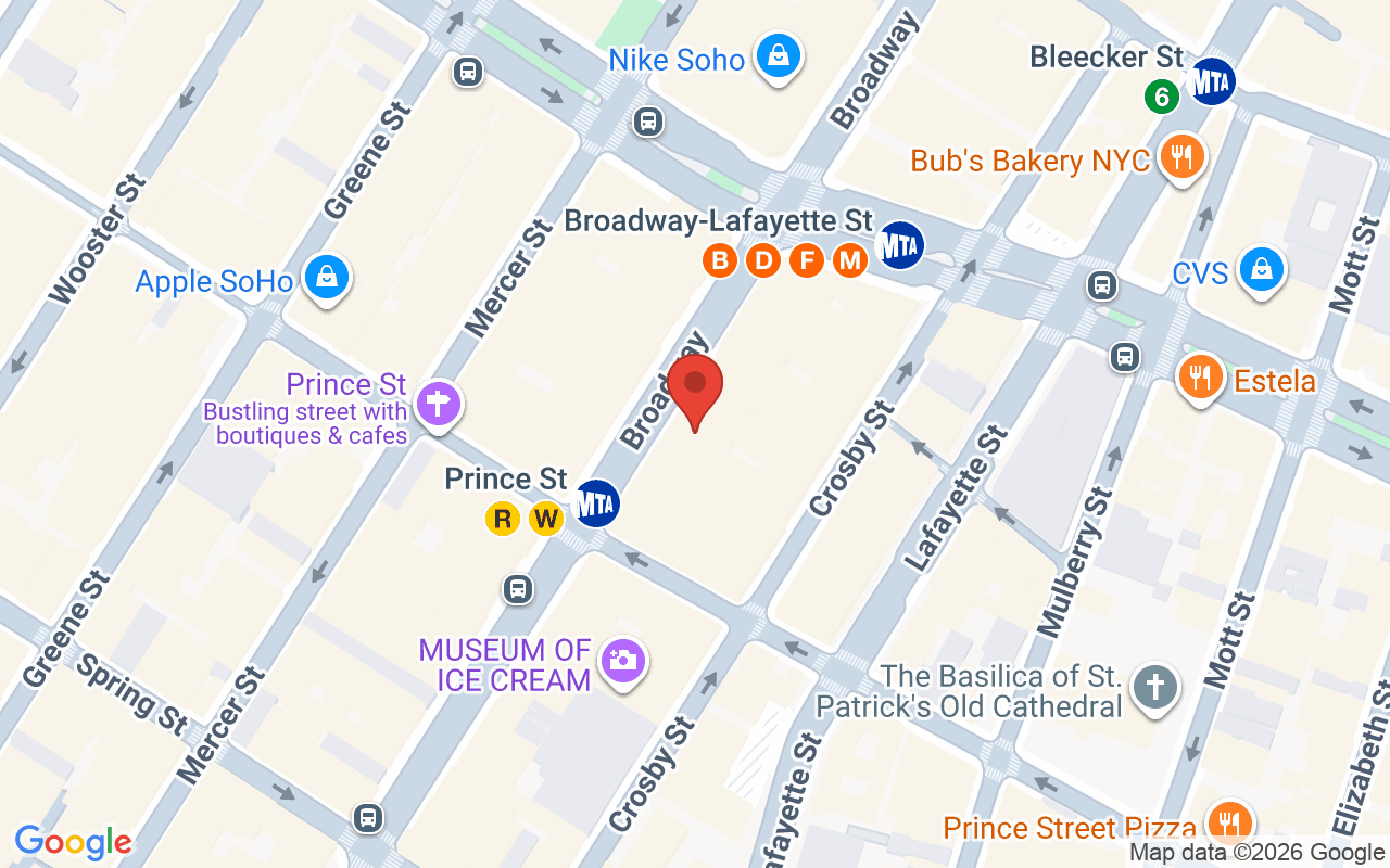 Map showing the location of Brazil Bronze Tanning Salon NYC Soho