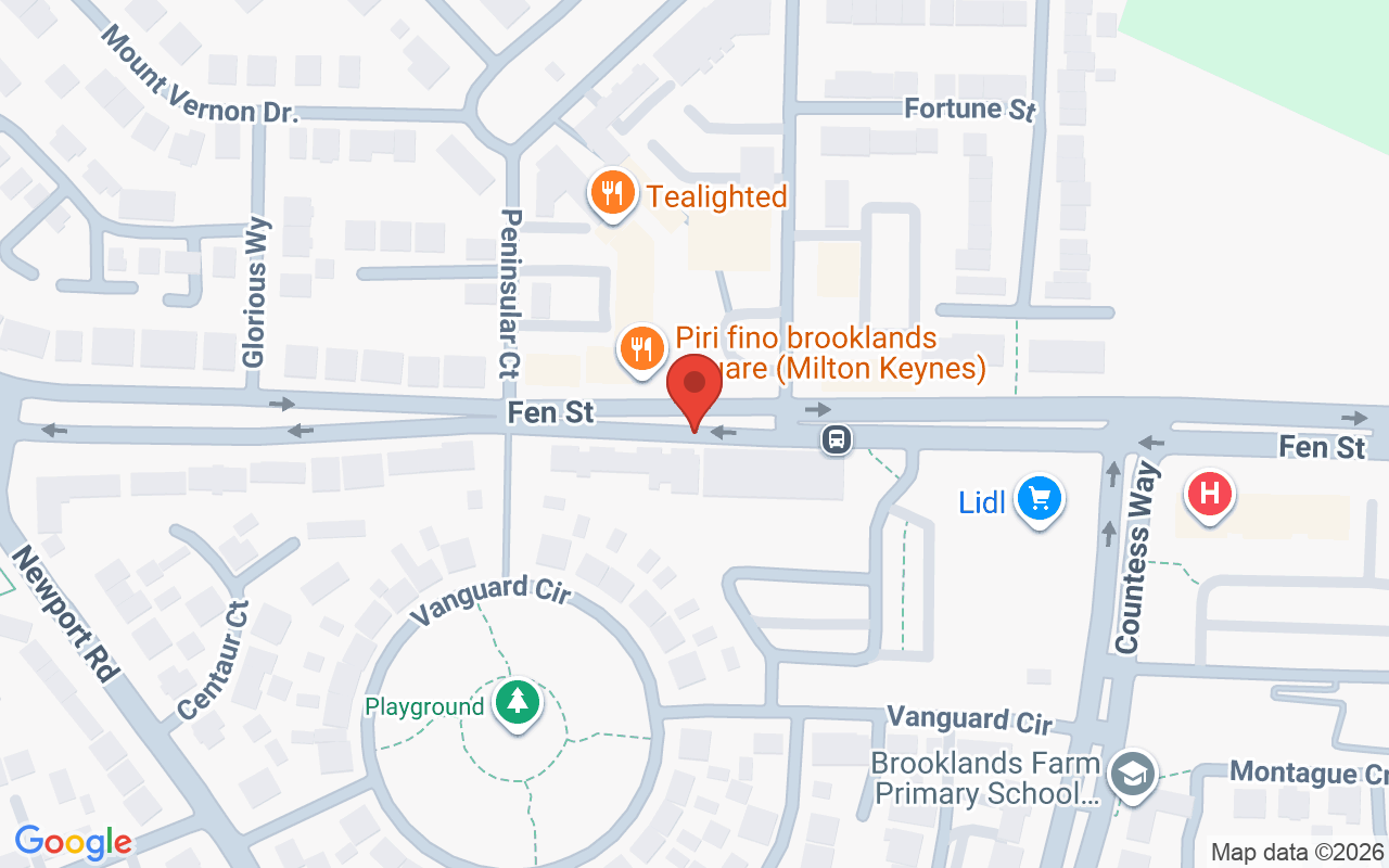 Map showing the location of GOLSON, Brooklands Square, Milton Keynes