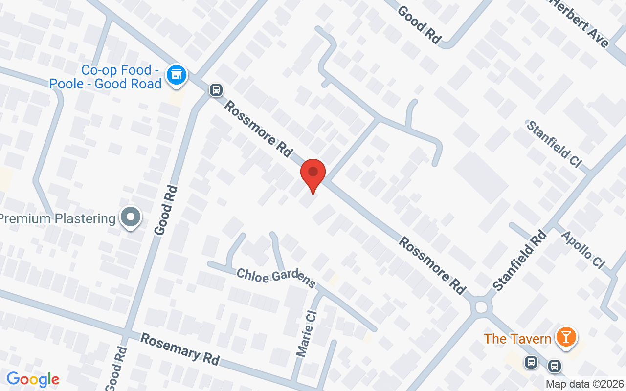 Map showing the location of Claire’s Magic Touch Clinic – Poole