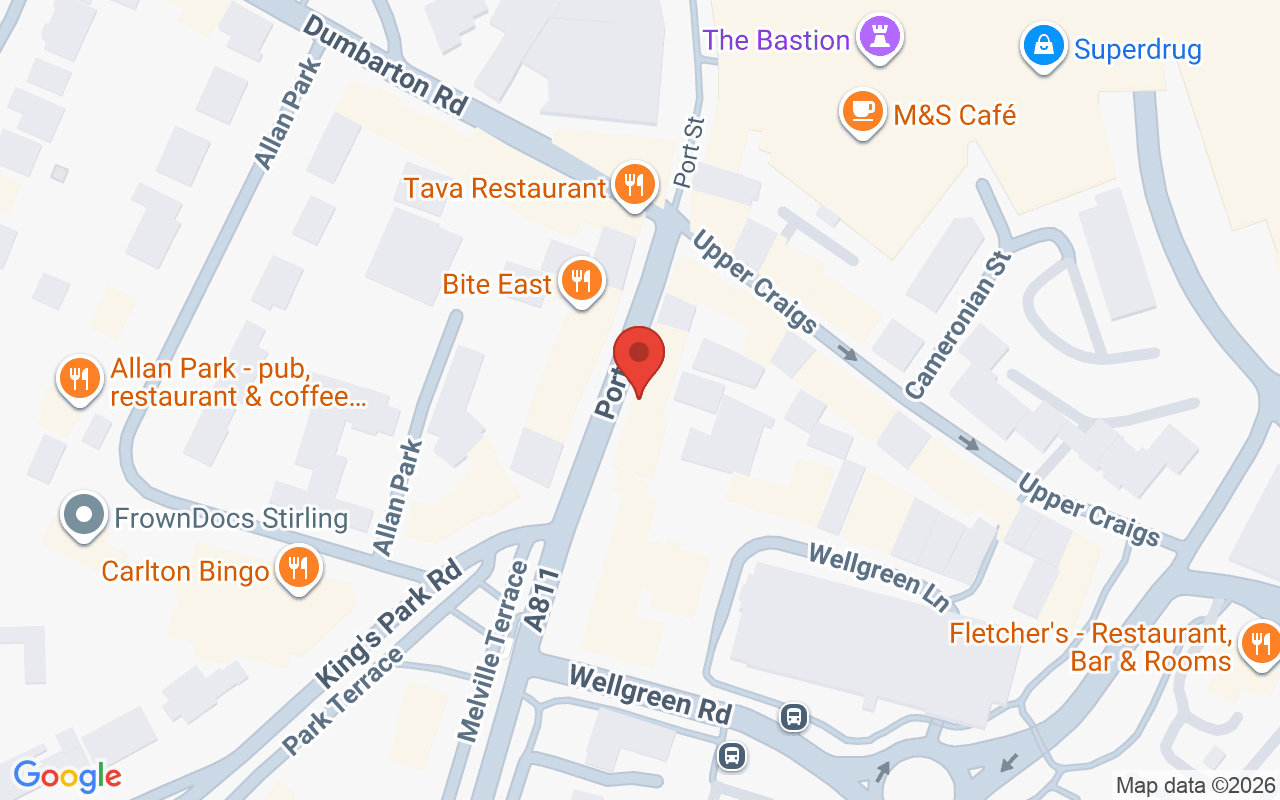 Map showing the location of Frances Hunter Hair & Beauty Salon, Stirling