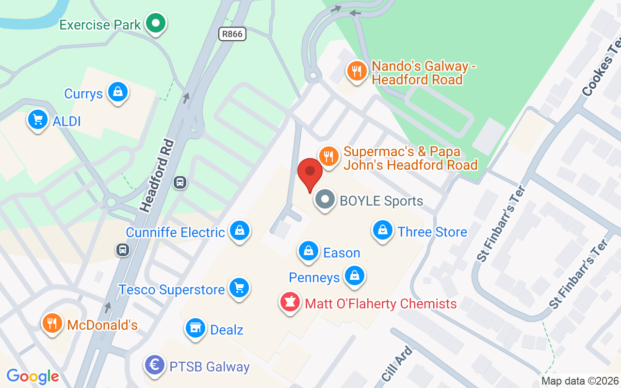 Map showing the location of Koztello Hair & Beauty, Galway