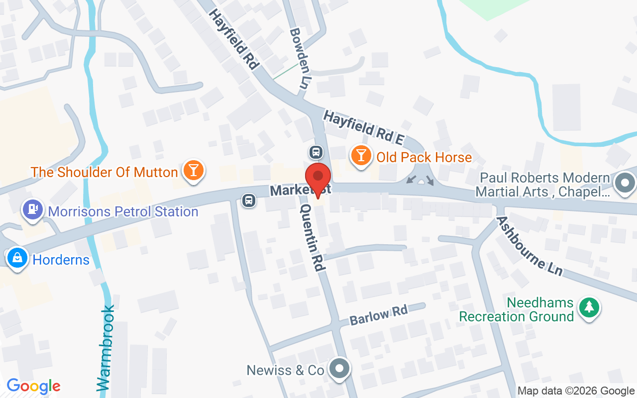 Map showing the location of Beauty by Becky Chapel en le frith