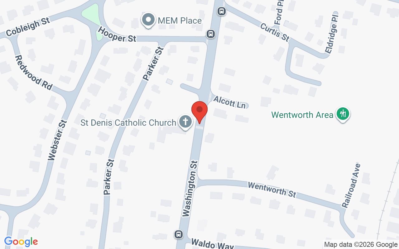 Map showing the location of Hair By Marianne Hair Salon Westwood MA