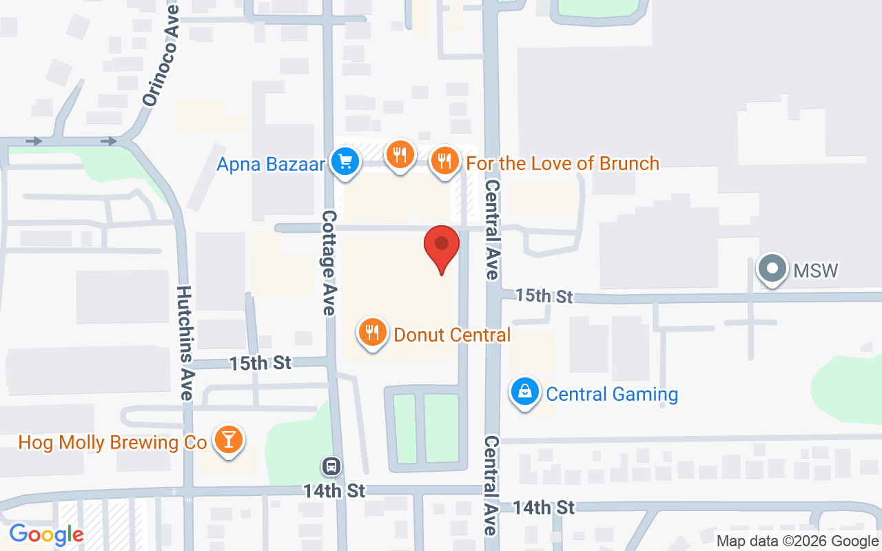 Map showing the location of Blondies Salon & Spa