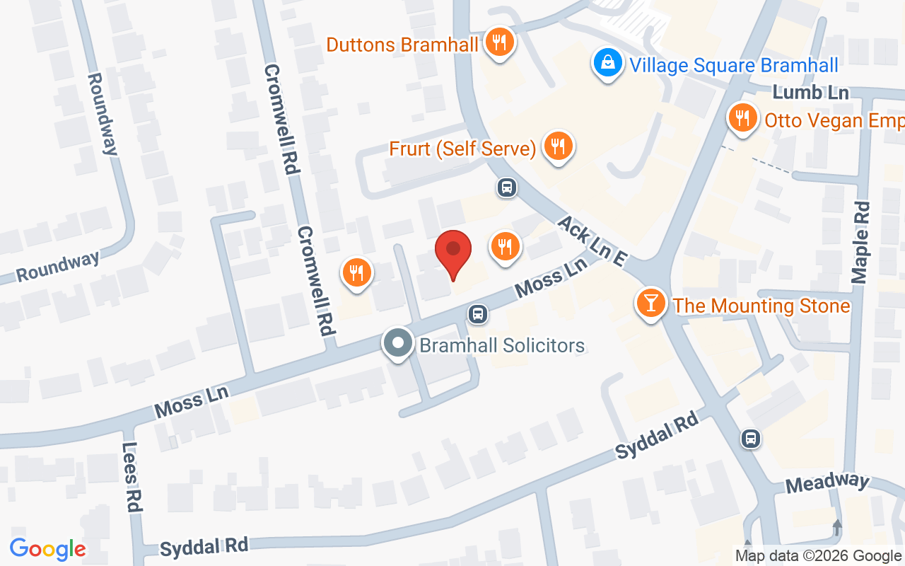 Map showing the location of Bramhall Hairdressing Salon