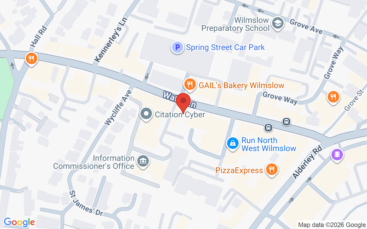 Map showing the location of Wilmslow Hairdressing Salon