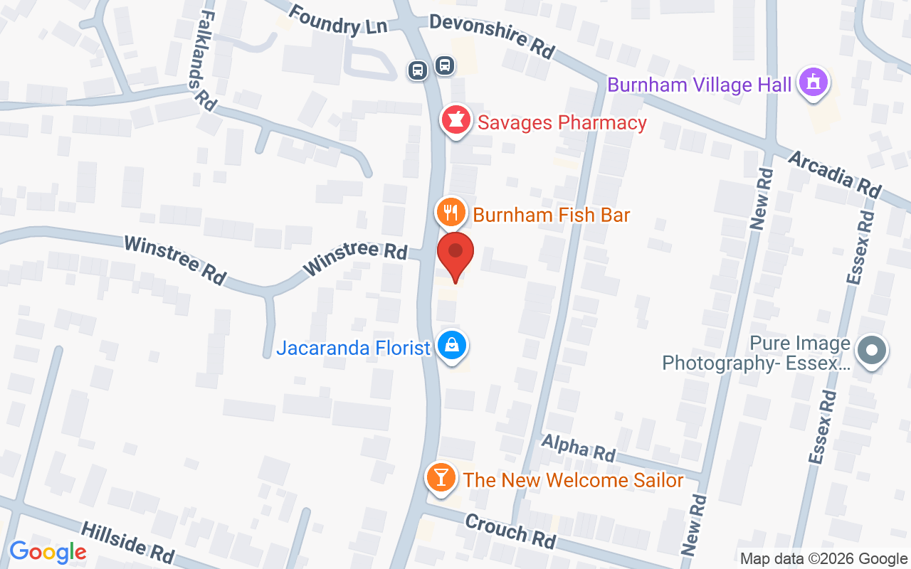 Map showing the location of Chandlers Hair Studio