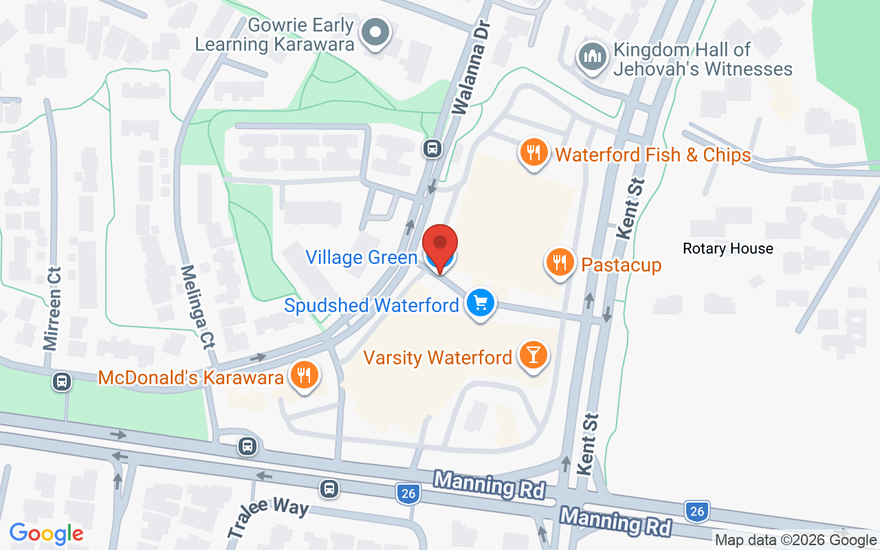 Map showing the location of Beautee Hive & Karawara, Perth