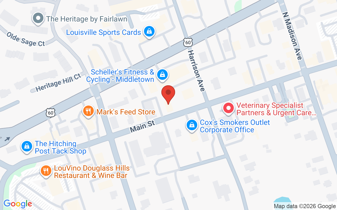 Map showing the location of Emma Justine Color & Extension Lounge
