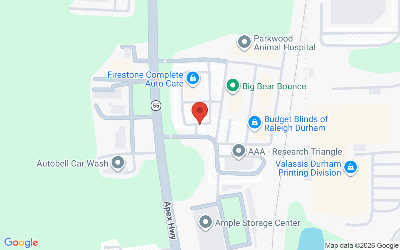 Map showing the location of Aaku’s Spa & Threading